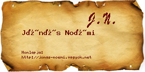 Jónás Noémi névjegykártya