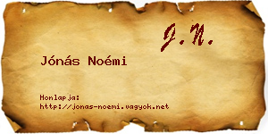Jónás Noémi névjegykártya